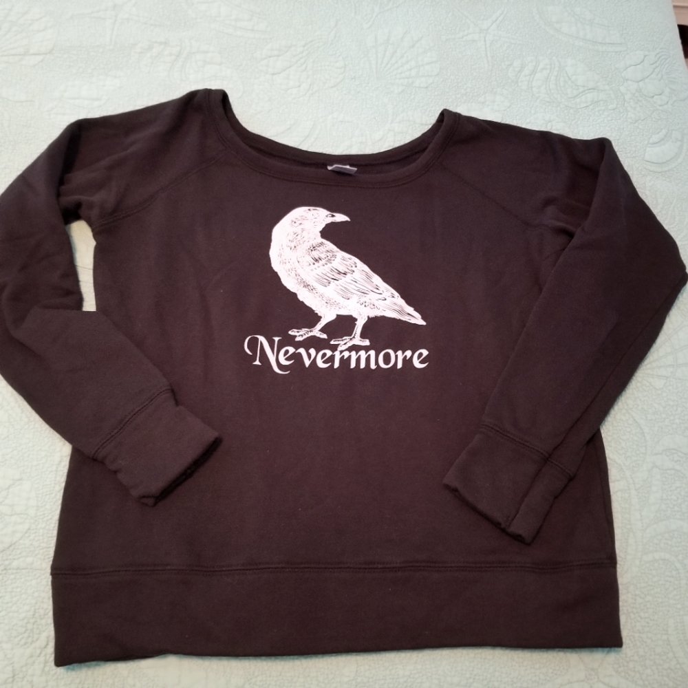Cherryloom Raven "Nevermore" wide-necked sweatshirt, Size XL